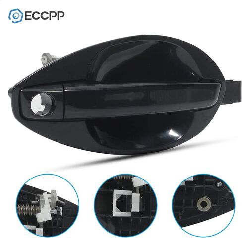 ECCPP مقبض الباب الخارجي استبدال خارجي لـ 2003-2008 لشركة Hyundai لـ Tiburon للراكب الأمامي الجانب الأيمن أسود 82660-2C000 in Kuwait
