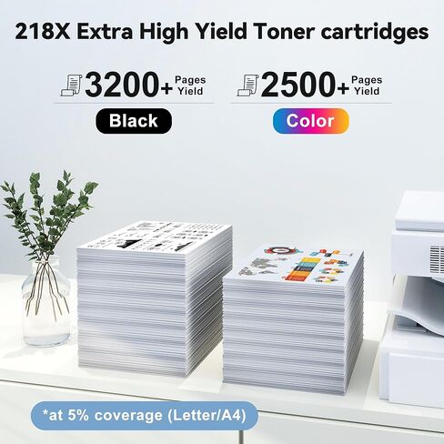 YQSLPBM 218X Toner Cartridges 4Pack Compatible for HP 218A 218X Toner Cartridge with 218X Toner Color LaserJet Pro 3201dw MFP 3301fdw 3301sdw 3301cdw Printer(Black/Cyan/Yellow/Magenta) in Saudi Arabia