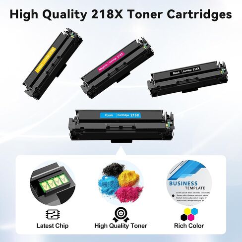 YQSLPBM 218X Toner Cartridges 4Pack Compatible for HP 218A 218X Toner Cartridge with 218X Toner Color LaserJet Pro 3201dw MFP 3301fdw 3301sdw 3301cdw Printer(Black/Cyan/Yellow/Magenta) in Saudi Arabia