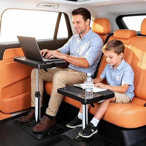 Car Desk for Laptop, Portable Car Table Tray for Front/Rear Passenger Seat, Height Adjustable Laptop Desk for Travel, Work & Eating in Saudi Arabia