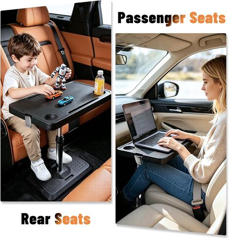 Car Desk for Laptop, Portable Car Table Tray for Front/Rear Passenger Seat, Height Adjustable Laptop Desk for Travel, Work & Eating in Saudi Arabia