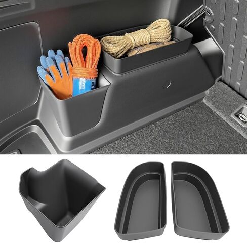 منظم صندوق السيارة الخلفي لـ 2018-2023 Jeep Wrangler JL JLU 4XE 4 ملحقات الأبواب، صندوق تخزين العجلة بشكل جيد صندوق تخزين جانبي صندوق تخزين علبة البضائع لـ 18-23 Wrangler JL 4dr (ليس للمصارع/JK) in Kuwait