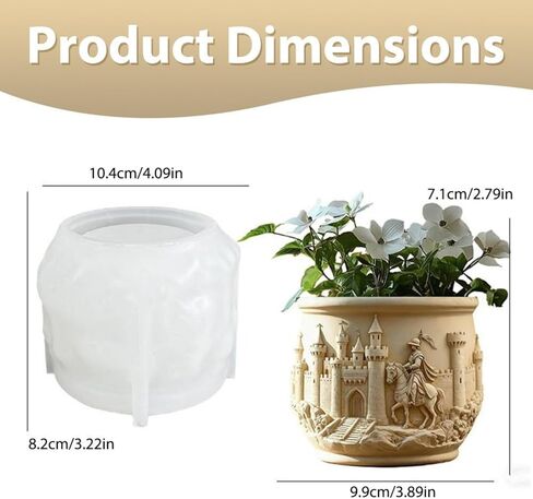 Castle Knight Planter Resin Molds, 3D Silicone House Mold Epoxy Resin Casting for Candy Container, Jewelry Storage Box, Candle Vessel, Flowerpot Cement Crafts & Vintage European Home Garden Decor in Saudi Arabia