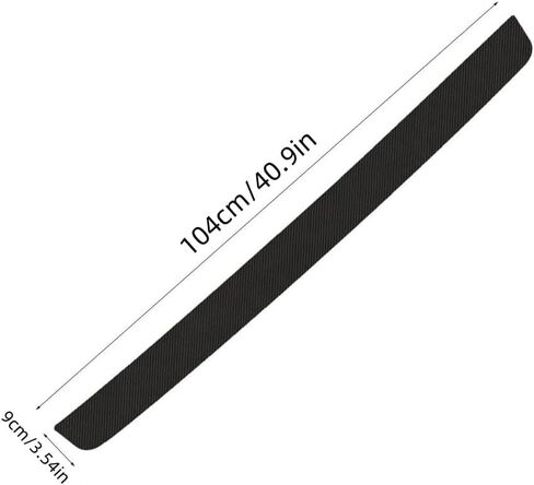 Rear Bumper Guard Protector for Audi Q7 4M 2018-2022 2023, Carbon Fiber Leather Anti-Scratch Strip Door Trunk Door Sill Cover Scuff Plate Strip,L in Saudi Arabia