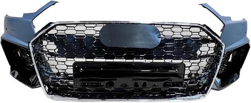 RS4 Style Front Bumper Conversion Kit Compatible with 2017-2019 Audi A4 | Primed Polypropylene | Complete Set with Grille & Emblems in Kuwait