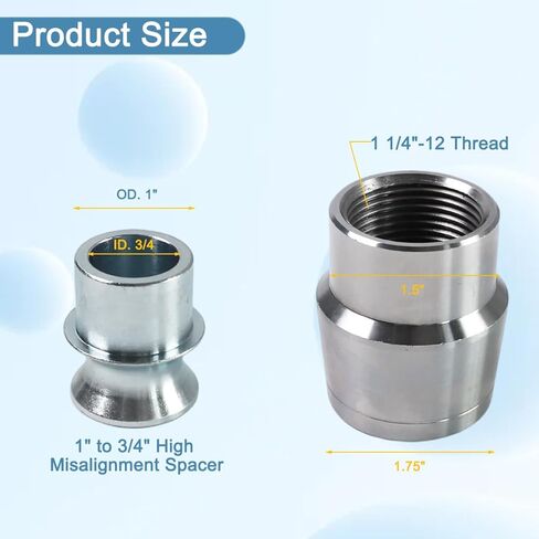 1.25’’ Heim Joints Rod End Kit Replacement for Off-Road & Racing Suspension Linkages, 1 1/4’’ Left & Right Hand Thread Chromoly Joints with PTFE Liner, High Misalignment Spacer & Tube Adapter in Saudi Arabia