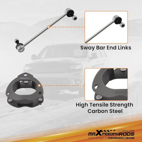 طقم تسوية الرفع الأمامي والخلفي 2 بوصة من maXpeedingrods لسيارة Honda Odyssey 2WD/4WD 1999-2017، مع وصلات نهاية قضيب Sway in Kuwait