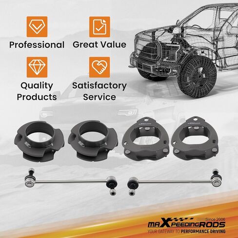 طقم تسوية الرفع الأمامي والخلفي 2 بوصة من maXpeedingrods لسيارة Honda Odyssey 2WD/4WD 1999-2017، مع وصلات نهاية قضيب Sway in Kuwait