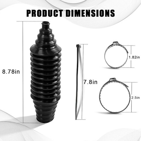 Rack and Pinion Boot Inner Tie Rod Boot Replaces OE 103-3070 Car Steering Rack Boot Kit Includes Cable Ties and Clamps Inner Tie Rod Boot Accessories in Kuwait