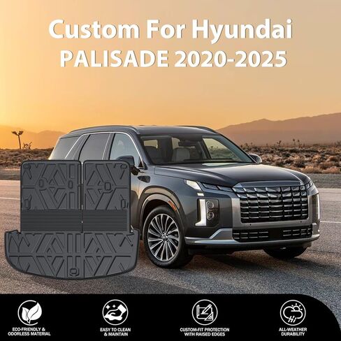 Prosheve Floor Mats & Cargo Liner Set for Hyundai Palisade 2020-2026 7/8 Passenger (2020-2025 Hyundai Palisade Floor Mat) in Saudi Arabia