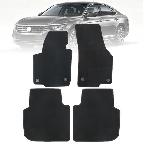 مجموعة كاملة من سجادات أرضية السيارة المقاومة للماء من GXARTS متوافقة مع Volkswagen Passat 2012 2013 2014 2015 2016 2017 2018 2019 | حماية من جميع الأحوال الجوية، مع ظهر مضاد للانزلاق in Kuwait