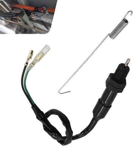 Motorcycle Rear Brake Light Switch, 2-wire Spring Return Rear Brake Stop Switch, Waterproof Tail Light Control Assembly, Replacement for Most Motorcycles Dirt Bikes ATVs Scooters (Black) in Saudi Arabia