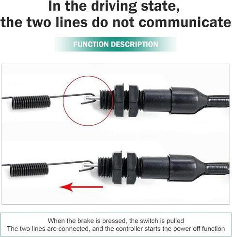 Motorcycle Rear Brake Light Switch, 2-wire Spring Return Rear Brake Stop Switch, Waterproof Tail Light Control Assembly, Replacement for Most Motorcycles Dirt Bikes ATVs Scooters (Black) in Saudi Arabia