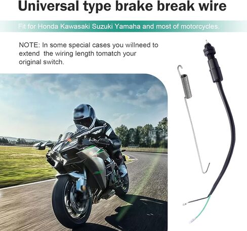 Motorcycle Rear Brake Light Switch, 2-wire Spring Return Rear Brake Stop Switch, Waterproof Tail Light Control Assembly, Replacement for Most Motorcycles Dirt Bikes ATVs Scooters (Black) in Saudi Arabia