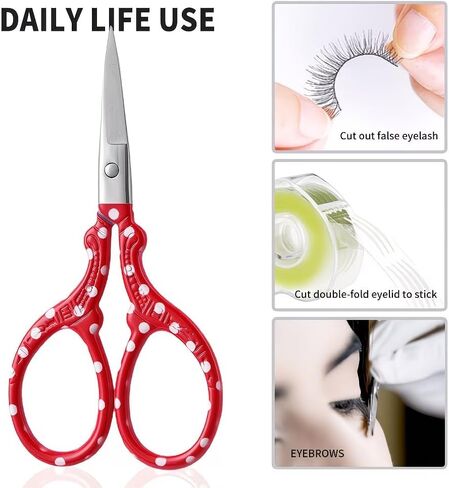 3-Pack Embroidery Scissors Set - Stainless Steel Stork Scissors with Sharp Blades | Vintage Craft Scissors for Sewing, Cross Embroidery, Embroidery, and Fabric Cutting (Rose Gold/Red/Green) in Kuwait