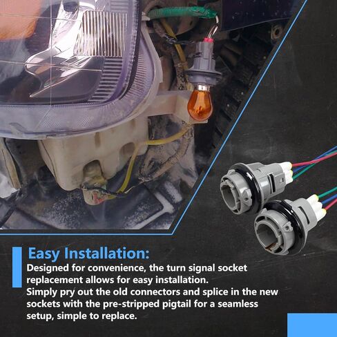 قطعتان من مقبس ضوء إشارة الانعطاف الأمامي، يناسب Honda Accord Civic CR-V Odyssey Pilot Element Crosstour Acura CL RDX TL RL استبدال OE 33302-SR3-A01 33302SR3A01 موصل إشارة الانعطاف in Kuwait