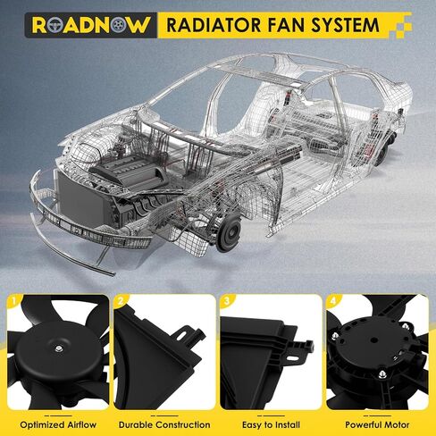 620-473 Radiator Cooling Fan Fit for Nissan Rogue Sport 2.0L 2017-2021 Replacement Radiator Fan Assembly 214816MA0A 214816MA0B 21481-6MA0B 21481-6MA0A NI3115162 in Saudi Arabia