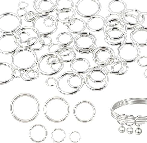 180PCS 925 Sterling Silver Open Jump Rings,3/4/5/6/7/8mm Jewelry Connector Rings for Bracelets Necklaces Earrings DIY Craft Making Supplies in Saudi Arabia