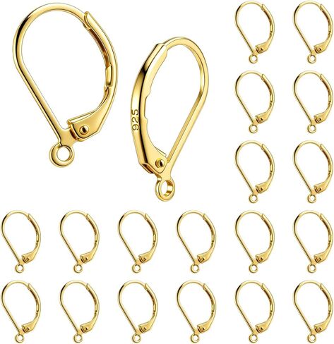 20 PCS Hypoallergenic Leverback Earring Hooks for Jewelry Making Supplies with Loop for DIY Dangle Earring Making in Saudi Arabia
