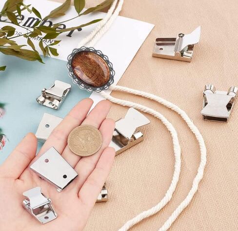 Mingchen 6 Pcs Silver Bolo Tie Clasp, Blank Bolo Tie Buckle Accessories Slide Lock Clips for DIY Necktie Making Creative Gifts (Silver) in Saudi Arabia