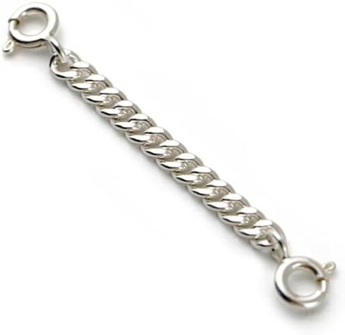 1pc 925 Sterling Silver Jewelry Making Cable Chain Extender Strong Removable Adjustable Extension for Necklace Bracelet (Silver(4mm*5cm)) in Saudi Arabia