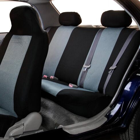 FH Group Full Set Car Seat Covers Classic Cloth Universal Fit Gray Seat Covers,Washable High Back Combo Small Car Seat Cover Design Front Seat Covers Seat Cover for SUV, Sedan, Van, Car Accessories in Kuwait