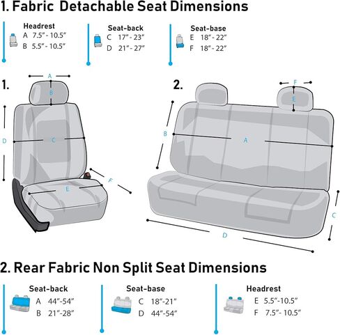 FH Group Full Set Car Seat Covers Classic Cloth Universal Fit Gray Seat Covers,Washable High Back Combo Small Car Seat Cover Design Front Seat Covers Seat Cover for SUV, Sedan, Van, Car Accessories in Kuwait