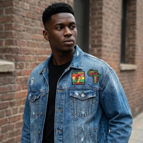 8PCS Black History Month Iron on Patches Set, Africa Map Raised Fist Peace Dove Love Justice Equality Embroidered Appliques for Clothing, Jackets, Hats, Backpacks in Kuwait