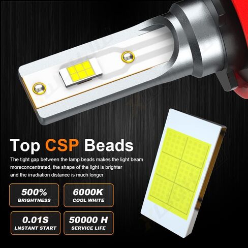 Upgraded Bulbs Compatible For Honda Civic 2016 2017 2018 2019 2020 2021 2022 2023, High Low Beam Lights Combo, 6000K White, 500% Brightness, Plug and Play, for Off-Road Use, 4 PCS in Saudi Arabia