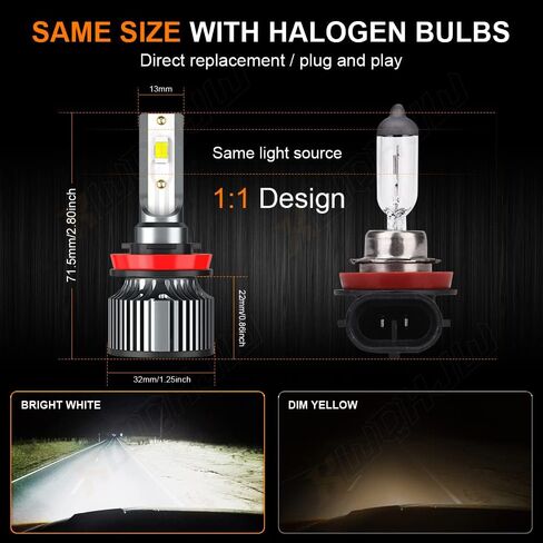 Upgraded Bulbs Compatible For Honda Civic 2016 2017 2018 2019 2020 2021 2022 2023, High Low Beam Lights Combo, 6000K White, 500% Brightness, Plug and Play, for Off-Road Use, 4 PCS in Saudi Arabia