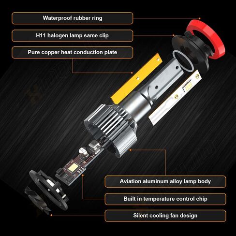 Upgraded Bulbs Compatible For Honda Civic 2016 2017 2018 2019 2020 2021 2022 2023, High Low Beam Lights Combo, 6000K White, 500% Brightness, Plug and Play, for Off-Road Use, 4 PCS in Saudi Arabia