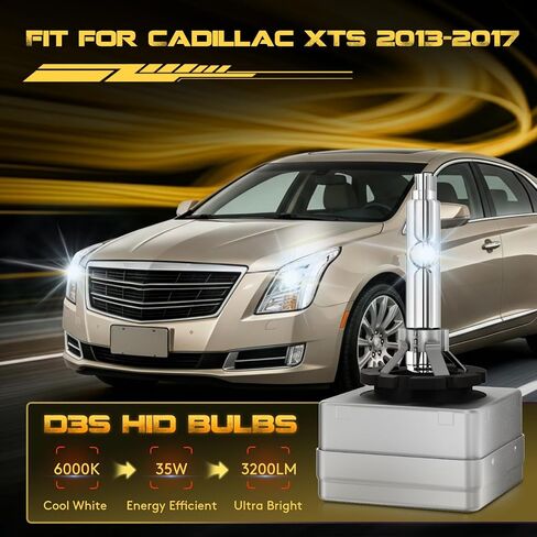 EASY EAGLE D3S HID Xenon Headlight Bulbs Fit for Cadillac XTS 2013-2017 CTS 2016-2019 ATS 2013-2019 6000K Cool White High & Low Beam Replacement Bulb 35W, Plug and Play, Pack of 2 in Saudi Arabia