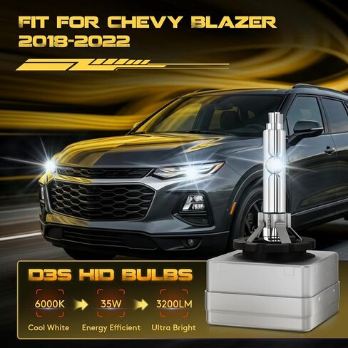 EASY EAGLE D3S HID Xenon Headlight Bulbs Fit for Chevy Blazer Traverse Bolt EV 2018-2022 6000K Cool White High & Low Beam Replacement Bulb 35W D3SC1 Lights Headlamp, Pack of 2 in Saudi Arabia