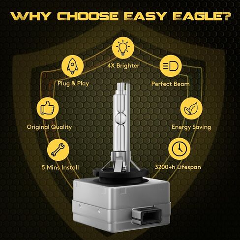 EASY EAGLE D3S HID Xenon Headlight Bulbs Fit for Chevy Blazer Traverse Bolt EV 2018-2022 6000K Cool White High & Low Beam Replacement Bulb 35W D3SC1 Lights Headlamp, Pack of 2 in Saudi Arabia