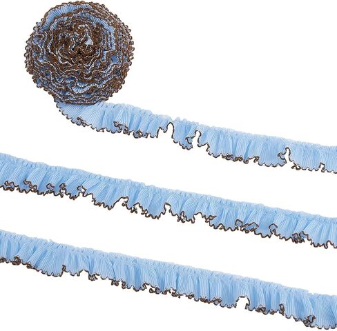 5.47 Yards 1.13 Inch White Red Chiffon Ruffle Trim Gathered Ruffled Edge Lace Trimming Pleated Applique Fabric Ribbon for Sewing Making Crafts Wedding Dresses Clothes Bridal Costumes DIY in Kuwait