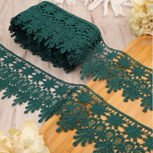 Navy Blue Lace Trim 7.5 Yards Wide Embroidered Floral Trim Edge Venise Lace Ribbon for Wedding Dress Crafting, Costume Design, DIY Apparel Embellishment, Home Decor in Saudi Arabia