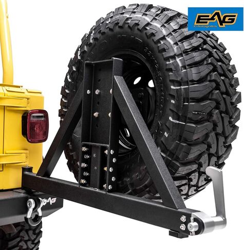 EAG Classic Rear Bumper with Tire Carrier Black Textured Fit for 87-06 Wrangler TJ YJ in Saudi Arabia