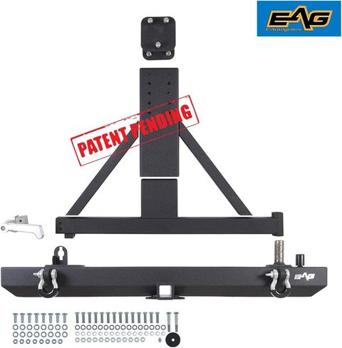EAG Classic Rear Bumper with Tire Carrier Black Textured Fit for 87-06 Wrangler TJ YJ in Saudi Arabia