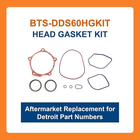 BTS-DDS60HGKIT Head Gasket Kit, Compatible with Detroit Diesel S60 Engine, 9 PCS Aftermarket Replacement for OEM 23521894 23528491 23521935 23522975 8929740 5132155 8929130, Kit de Juntas de Culata in Kuwait
