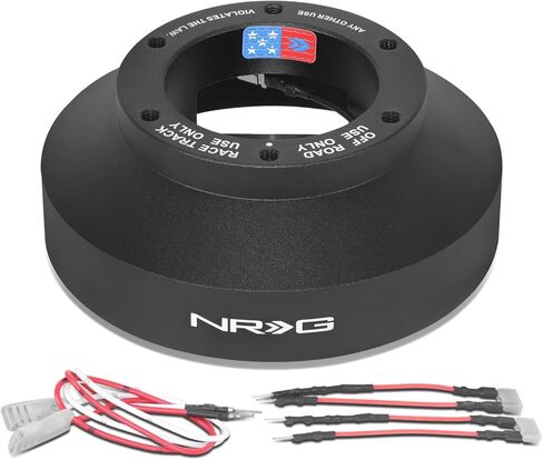 NRG Innovations NRG-SRK-131H نمط السباق، محول محور قصير سريع الإصدار لعجلة القيادة، نمط مسمار 6 × 70 مم، جسم أسود in Kuwait