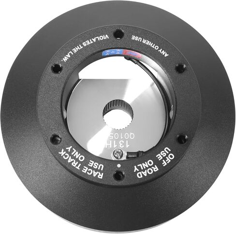 NRG Innovations NRG-SRK-131H نمط السباق، محول محور قصير سريع الإصدار لعجلة القيادة، نمط مسمار 6 × 70 مم، جسم أسود in Kuwait