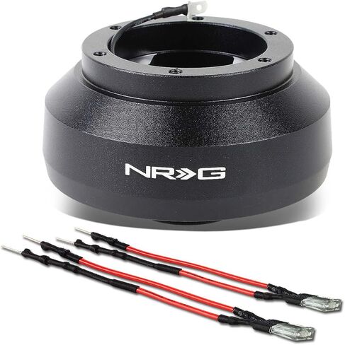 NRG Innovations NRG-SRK-131H نمط السباق، محول محور قصير سريع الإصدار لعجلة القيادة، نمط مسمار 6 × 70 مم، جسم أسود in Kuwait