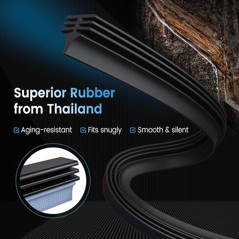 Quiet-drive Wiper Blades for Toyota RAV4 2013-2018, OEM Fit, Lab Tested 500K Endurance & -40°C to 80°C; Optimized Pressure, 26"+16"+10" in Saudi Arabia