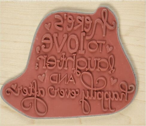 ختم مطاطي من Hampton Art مُثبت بسعادة على الإطلاق، 3.5 × 4 in Kuwait