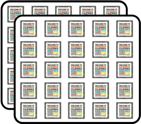 San Francisco Grunge Travel Postage Stamp Art Decorative Scrapbooking Sticker Waterproof Vinyl Stickers for Water Bottle, Laptop & Phone Case – 50 Pack in Kuwait