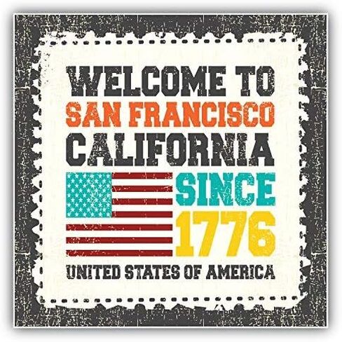 San Francisco Grunge Travel Postage Stamp Art Decorative Scrapbooking Sticker Waterproof Vinyl Stickers for Water Bottle, Laptop & Phone Case – 50 Pack in Kuwait