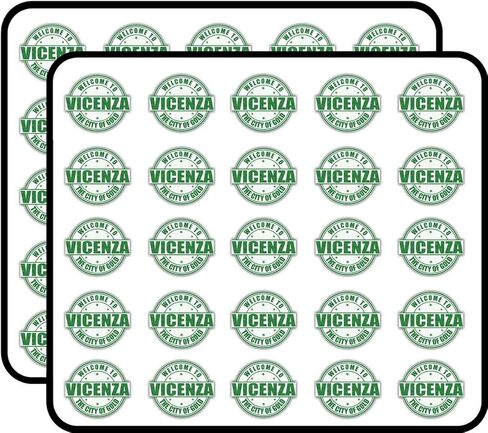 ملصقات الفينيل المقاومة للماء لختم السفر من Vicenza Grunge Welcome Stamp لزجاجة المياه والكمبيوتر المحمول وحافظة الهاتف - 50 حزمة in Kuwait