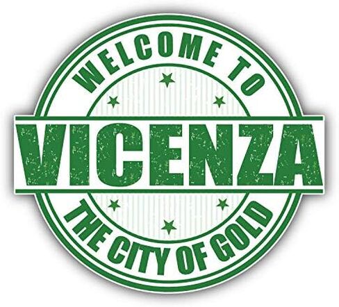 ملصقات الفينيل المقاومة للماء لختم السفر من Vicenza Grunge Welcome Stamp لزجاجة المياه والكمبيوتر المحمول وحافظة الهاتف - 50 حزمة in Kuwait