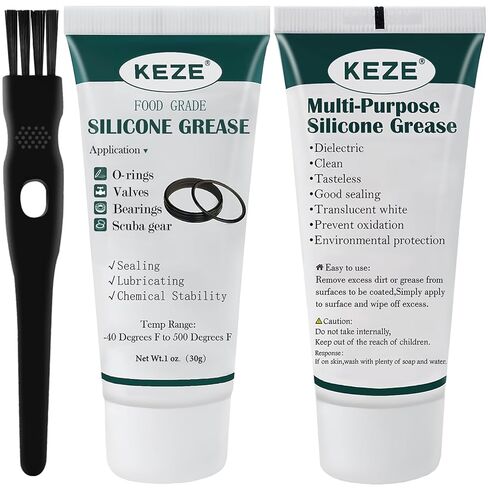 KEZE Food Grade Silicone Grease for Plumber Faucet O Rings Lubricant 1 oz 2-Pack with Brush in Saudi Arabia