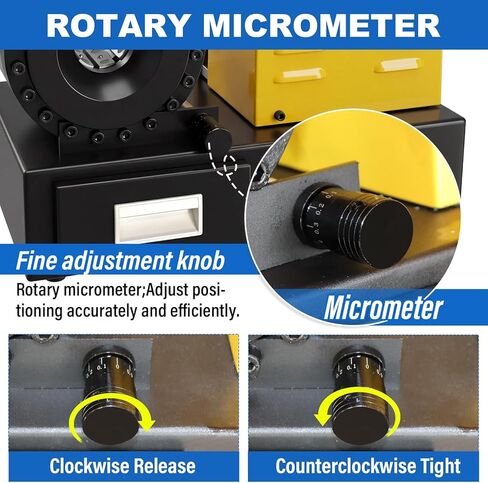 Electric 110V Portable Hose Crimper with 8 Dies - Hydraulic Crimping Machine for 1/4" to 1" Hose Diameter, Compatible with Hydraulics, Automotive AC Lines, Agricultural & Excavator Equipment in Kuwait